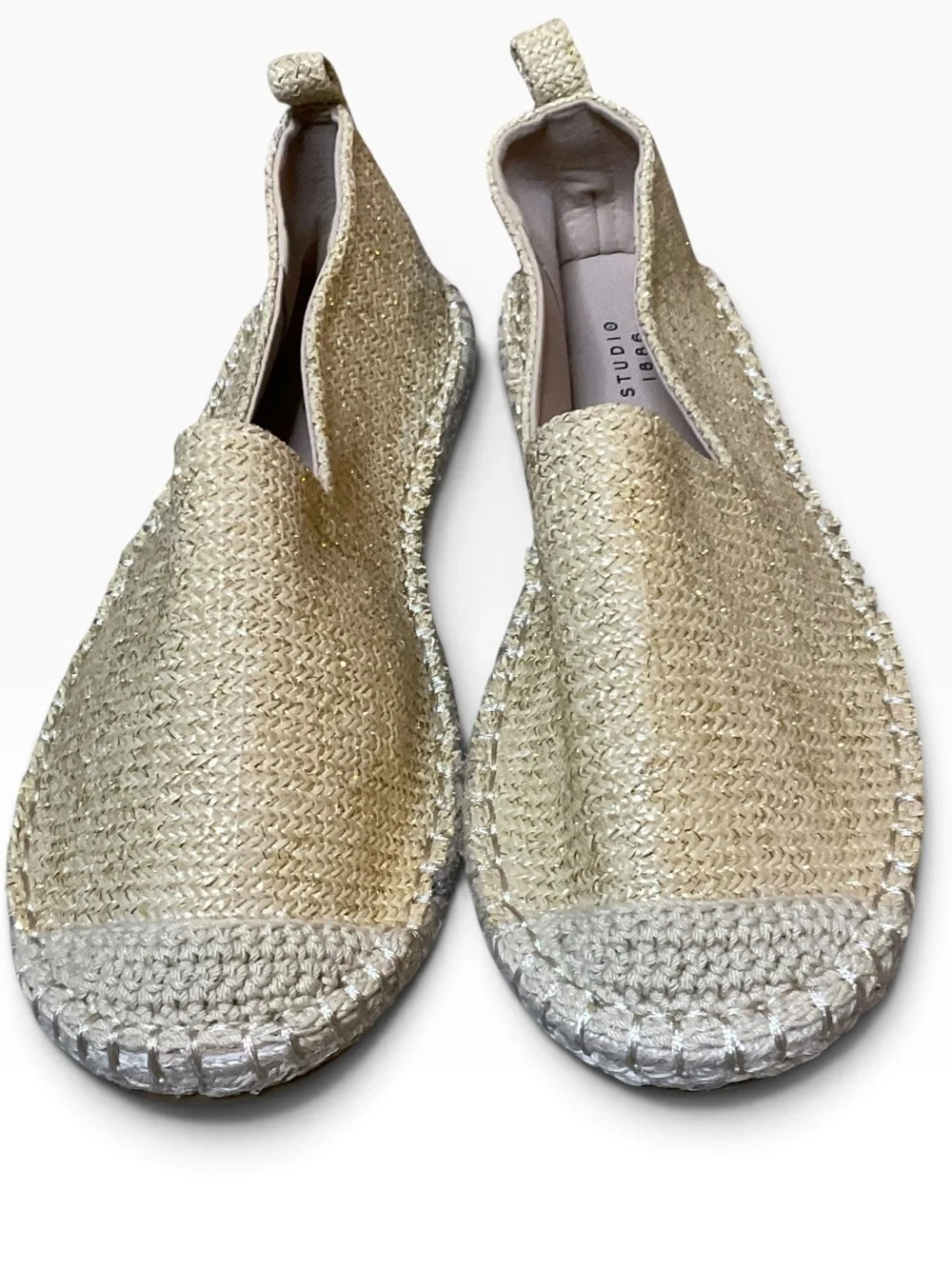 Avon Studio 1886 Gold Woven Espadrille Slip-On Flats